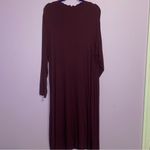 Lane Bryant NEW 26/28 Midi Dress Red Long Sleeve Ribbed High Neck Photo 5