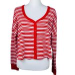 NWT PiNK Victoria’s Secret Thermal Red White Stripe Pajama Shirt Boxy Shorts Set Photo 2