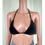 Hot & Delicious Women's  Black Corduroy Bikini Top Size Large Photo 0