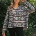 NSF Gray Pink Tribal Aztec Hoodie Sweatshirt Pink Size M Photo 0