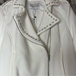 Cupcakes and Cashmere NWT  White Studded Asymmetrical Zip Bomber Jacket Size Medium Photo 6