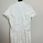 Free People Jayde Denim Flared Jumpsuit in Pure White Size X-Large Photo 8