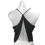 ZARA Black Sleeveless Cowl Neck Silk Satin Cropped Cami Camisole Tank Top Size S Photo 1