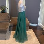 Women’s Green & Silver Full Length Prom Party Dress CorsetBack Size L NEW Size L Photo 5