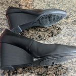 Nine West  Black Wedge Leather Dress Pumps Slip-On Shoes Heels Size 9 M Photo 3