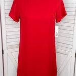 Lucy Love Short Sleeve Tunic Mini Shift Shirt Dress Red XS XSmall Photo 0