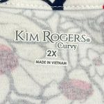 kim rogers Curvy Floral V-neck Short Sleeve Blouse 2X Photo 5