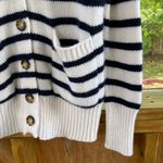 La Ligne Marin Wool/Cashmere White And Navy Striped Cardigan Sweater Size XS Photo 2