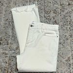 frame denim FRAME Le Crop Mini Boot jeans size 32 cream/off white high low frayed hem Photo 9