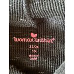 Woman Within  Black Heather Space Dye Waffle Knit Hoodie‎ Size 22 24 1X Photo 4