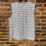 Talbots White Silver Metallic Floral Sleeveless Blouse Women's Size 2X Photo 5