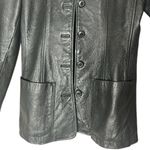 wilson's leather Wilsons Black Genuine Leather Blazer Button Jacket Sport Coat Vintage Y2K Medium Photo 4