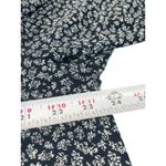 Grace The Perfect Fit 1X Navy Floral Print Button Up Split Neck Long Sleeve Top Blue Photo 8