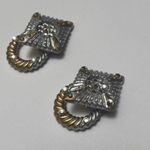 Lee Judy  Clip On Earrings Gold Tone / Silver Tone Hand Crafted Door Knocker Photo 2