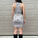 Urban Outfitters  Asymmetric Cut Out New York Map Printed Ruched Bodycon Dress M Photo 5