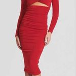 SER.O.YA Eden Cut Out Midi Dress Size Medium Red Photo 5