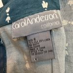 Carol Anderson Linen Sleeveless Dark Teal & Cream Maxi Dress Women’s Size 6 Blue Photo 7