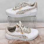 Puma  Carina 2.0 Laser Cut Flowers Sneakers White Gold Logos Athletic Feminine 7 Photo 1