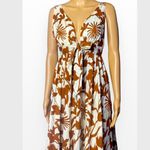 DREAM WEAVER PLUNGING NECK FLORAL MAXI DRESS (CREAM/MULTI) M Brown Size M Photo 8