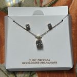 NWT Cubic Zirconiaia 18K Gold over sterling silver necklace and earrings set Photo 1