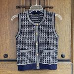 Mango  Basic Navy and White Knit Top Size XS Photo 0