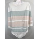 Barefoot Dreams CozyChic Ultra Lite Ocean Breeze Poncho Pink Multi Stripe OS NWT Photo 4