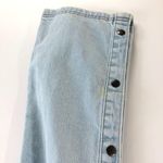 Nasty Gal Womens Jeans High Rise Rise Straight Leg Button Detail Light Wash 2 Photo 1