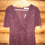 Mac Duggal  35109 Womens Purple Embellished Flutter Sleeve Gown Dress Photo 7