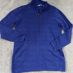 Soft Surroundings  Cactus Wren Cardigan Zip Sweater Amparo Blue‎ Medium EUC Photo 0