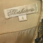 Shoshanna  - Gold Brocade Mini Dress W/ Green & Golden Sequins Size 4 Women’s Photo 11
