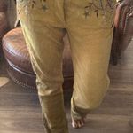Ralph Lauren RARE  blue label calf-suede tan leather embroidered western pants 6 Photo 0