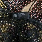 Sharmark Las Vegas Metallic Gold Sequin Beaded Shawl Wedding Flapper Party Wrap Black Photo 5