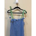 Never Fully Dressed Women Shirred Midi Dress, Blue. Size 8 Tie Shoulder‎ Blue Photo 4