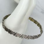 Vintage Aton Signed Silver Braided Bangle ✨ Designer Flat Woven Bracelet 💫 Photo 0