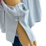 BP  Brass Plum LARGE NWT Gray Top Blouse Long Split Sleeve V Neck Photo 4