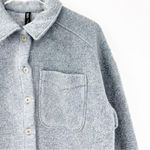 ZARA NEW Asymmetrical Hem Oversized Ribbed Shirt Jacket XS Grey Photo 4