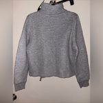 Athleta Ottoman Ribbed Quarter Zip Sweatshirt Light Gray Size M Photo 5