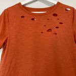 Women’s Casual Cut Out Detail Short Sleeve Tee Orange NWOT Photo 1
