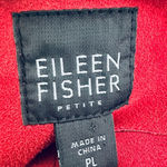 Eileen Fisher Petite Large Deep Rich Red Button Goat Suede Leather Blazer Jacket Photo 5