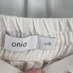 ONIA Womens Pant White Linen Casual Beach Relaxed Travel Vacation New Large Photo 7