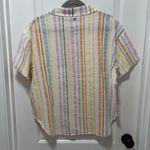Roxy  Beach Nostalgia Top NWT size Small Striped Button Up Short Sleeve Blouse Photo 11
