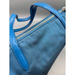 Coach  Blue Nylon Tote Bag Handbag Purse Satchel with Leather Straps & Accents Photo 5