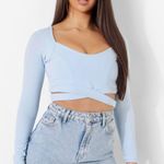 Boohoo Blue CutOut Crop Top Photo 0