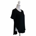 Topshop Black Slit Side High Low Top Blouse 10 Photo 3