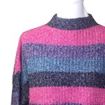 Gap NEW  Sweater Marled Stripe Mock Neck Women's XXL Pink Blue Purple Wool Blend Photo 2