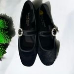 Juicy Couture NEW  Velvety Black Mary Janes Flats Pearl Buckle Photo 2