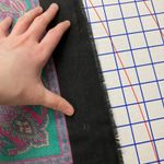 Vintage Black & Pink Paisley Floral Fringe Square Scarf Medallion Boho Whimsical Photo 3