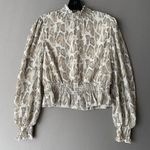 Lucy Paris ‎ sz S tan animal print victorian collar blouse NWOT Photo 0