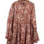 Boohoo  Red and White Floral Long Sleeve Dress Photo 0