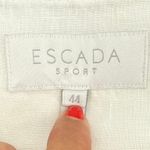 Escada Sport White Linen Lace Bomber Jacket Zip Up Black Collar‎ Size 44 L/XL Size L Photo 7